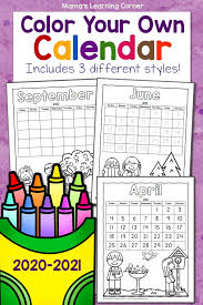 April is the season of spring, spring rains, new growth and lots and lots of coloring! Color Your Own Calendar 2020 2021 Mamas Learning Corner