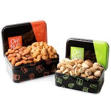 fresh nuts tin duo gift basket