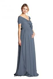 A Floor Length Convertible Maternity Bridesmaid Gown With Flowing Layers Available In Black Maternity Bridesmaid Dresses Designer Bridesmaid Dresses Dresses