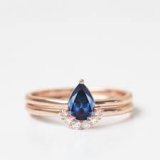 Sapphire Engagement Ring Set Sapphire Wedding Ring Set Dainty Sapphire Ring Diamond Sapphire Wedding Ring Set Sapphire Engagement Ring Set Wedding Ring Sets