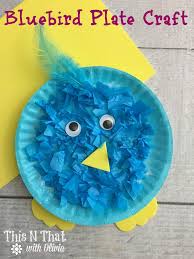 Bird Crafts For Toddlers Bluebird Plate Craft Thisnthatwitholivia Com Bird Crafts Preschool Summer Crafts For Toddlers Toddler Art Projects
