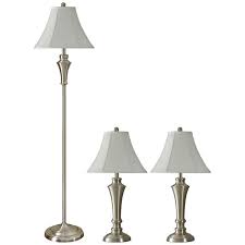 Free shipping and free returns* on our table lamp sets. Geneva White Brushed Steel 3 Piece Floor And Table Lamp Set 58t04 Lamps Plus