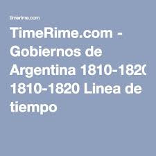 Gobiernos De Argentina 1810 1820 Linea De Tiempo Linea Del Tiempo Gobierno Argentina