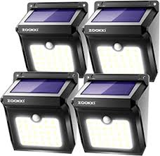 Natural sunlight is all you need. Zookki Solar Lights Outdoor 28 Led Wireless Motion Sensor Lights Ip65 Waterproof Wall Light Easy To Install Security Lights For Outdoor Garden Patio Yard Deck Garage Driveway Fence 4 Pack Amazon Com