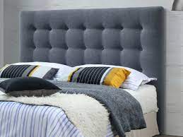Tissu d'ameublement 70% polypropylène, 30% polyestercouleur. Tete De Lit Capitonnee Francesco 160 Cm Tissu Gris