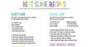 Printable Slime Recipespdf Slime Recipe Cool Slime Recipes Homemade Slime