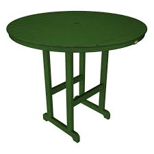 Be aware that wood will weather over time if it's left unsealed and that urban how large does a coffee table need to be? Trex Outdoor Furniture Recycled Plastic Monterey Bay Round Bar Height Table Walmart Com Walmart Com