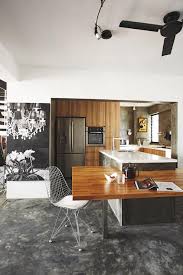 If you have dining chairs with arms, the space between the table and floor will determine if the arms. Kitchen Design Ideas Integrate The Island Counter With A Customised Dining Table Home Decor Singapore Apartment Interior Design Dining Room Design Home
