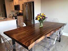 Cleaning up the wood cracks and live edges. Amazon Com Live Edge Dining Table Made In A Modern Rustic Finish Handmade