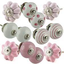 Lot De 12 Pcs Boutons De Porte Placard Tiroir Meuble Ceramique R7 733 Rose Bouton De Porte Bouton De Meuble Boutons De Commode