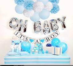 Boy S Baby Shower Decorations Set It S A Boy Banner Baby Blue Shower Party Kit Baby Blue Party Theme Baby Boy Shower Party Oh Baby Party Baby Shower Decorations For Boys Gold Baby