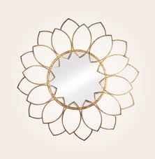 Want to change the look of the interior of the house? Sunflower Shaped Gold Decorative Mirror To Hang On Wall Gold Wall Decor Modern Home Awesome Decors