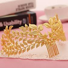 bridal hair jewelry gold leaves crown