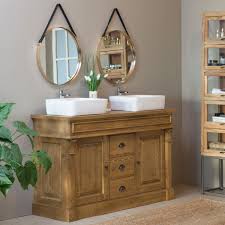 L80 x h57 x p46 cm • dimension. Meuble Salle De Bain Bois Cire Miel 2 Vasques 2 Portes 3 Tiroirs Salle De Bain Bois Meuble De Salle De Bain Salle De Bain