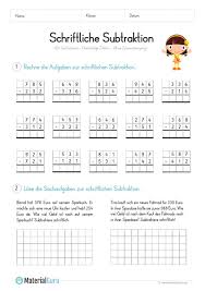 Klassenarbeiten und ubungsblatter mathematik gymnasium klasse 5 unterrichtsmaterial erdkunde geografie hauptschule klasse 5, lernkontrolle zum thema alpen klasse 5. Schriftliche Subtraktion Materialguru