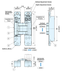 Concealed hinges, sometimes called hidden hinges or european hinges, refers to hinges that are completely hidden when the door is closed. 3 Way Adjustable Concealed Door Hinge Dull Nickel Sugatsune