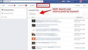 If you used manage activity to delete a post: New Facebook Publishing Tools Finally A Search Function For Page Admins