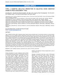 Hypertension in special groups 61 7.1 hypertension and diabetes mellitus 61. Pdf Type 2 Diabetes Mellitus Prediction In Malaysia Using Modified Diabetes Risk Assessment Tool