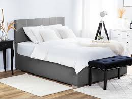 Hochklappen bett mit stauraum 180x200. Boxspringbett Grau Mit Bettkasten Hochklappbar 180 X 200 Cm Lord Beliani De