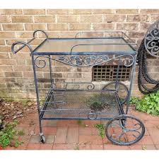 Erhalten sie die neuesten angebote für bar cart. Vintage Mid Century Russell Woodard Wrought Iron Garden Patio Bar Cart Chairish