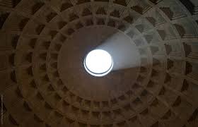 Small round window in architecture. Dome With Round Window Letting Light In Pantheon Rome By Guille Faingold The Pantheon In Rome Pantheon
