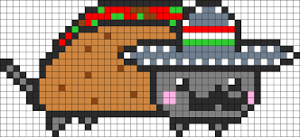 Taco Cat Kandi Pattern Pony Bead Patterns Nyan Cat Perler Bead Templates