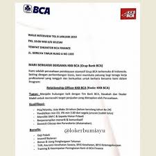 Contact loker parepare on messenger. Lowongan Kerja Bank Bca Purwokerto Februari 2019