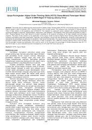 6 tahun 2009, adalah era ekonomi baru yang mengintensifkan pemanfaatan informasi dan kreativitas dengan mengandalkan pada ide dan stock of knowledge dari. Pdf Upaya Peningkatan Higher Order Thinking Skills Hots Siswa Melalui Penerapan Model Inquiri Di Sma Negeri 9 Tanjung Jabung Timur