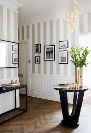 Pin By Sarah On Family Room In 2020 Hallway Decorating Narrow Hallway Decorating Striped Wallpaper Bathroom