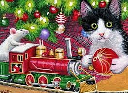 Want a pick me up? Solve Christmas Cat And Mouse By Bridget Voth Jigsaw Puzzle Online With 88 Pieces