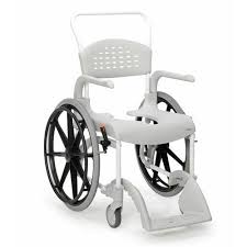 Etac Clean Self Propelled Shower Commode Chair This White Coloured Etac Clean Self Propelled Shower Commod Shower Commode Chair Shower Chair Shower Wheelchair