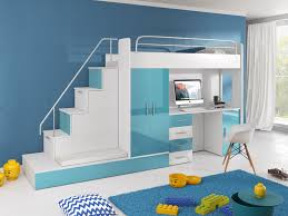 Paradise Hochbett 5 Azurblau 80x200cm Schlafzimmer Set Schrank Design Und Hochbett