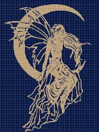 Night Fairy Silhouette Cross Stitch Pattern In Pdf Cross Stitch Cross Stitch Silhouette Cross Stitch Patterns