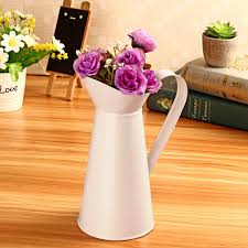 Her gün binlerce yeni, yüksek kaliteli fotoğraf ekleniyor. 19cm Vintage Shabby Chic Flower Vase Tin Pitcher Jug Metal Wedding Home Decor Vases Aliexpress