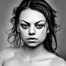 mila kunis wet bare art portrait