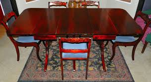 Gorgeous 3 Pedestal Two Leaf Drop Leaf Duncan Phyfe Dining Table W 5 Chairs Dining Table Elegant Dining Room Dining