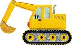 PatchMommy Digger Excavator Patch, Iron On/Sew On - Appliques for Kids Baby