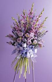 Standing Mixed Spray Of Gladiolas And Assorted Fresh Flowers Flower Arrangements Funeral Flowers Sympathy Flowers