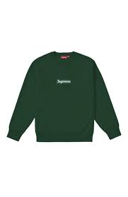 Details About Supreme Green Bogo Box Logo Fw18 Crewneck Size