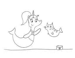 Magical creature with unicorn head and body and fish tail. Unicorn Mermaids Coloring Pages By Jessica Fox Tpt