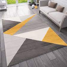 Sie sind direkt dem sonnenlicht ausgestellt. Teppich Wohnzimmer Schlafzimmer Flur Teppich Geometrisches Muster Gelb Vimoda Homestyle