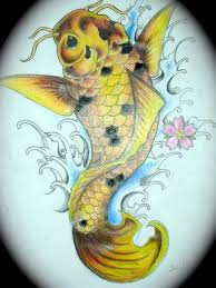 Black And Yellow Fish Drawing Sweet Yellow Koi Coy Fish Girls Tattoo Design Koi Fish Tattoo Black Koi Fish Fish Drawings