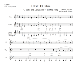 O Filii Et Filiae Acoustic Trio Arrangement