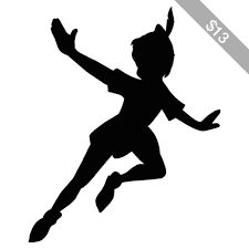 Peter Pan Flying Silhouette 12 25x15 Vinyl Decal Wall Art Custom Peter Pan Silhouette Peter Pan And Tinkerbell Peter Pan Disney