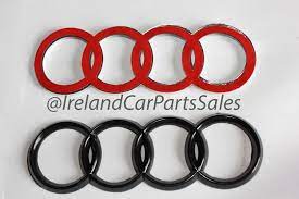 Audi Gloss Black Back Rear Badge Emblem Rings Logo A4 S4 Rs4 A5 S5 Rs5 A6 S6 Rs6 Emblems Badge Vehicle Logos