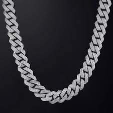 19mm Prong Cuban Link Chain In White Gold Cuban Link Chain Cuban Link Chain