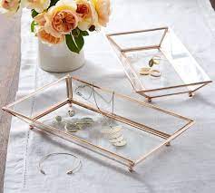 A matching set of marble accessories will make any bath look chic. Monique Lhuillier Gwyneth Rose Gold Decorative Tray Pottery Barn