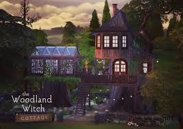 The Woodland Witch Cottage By Femmeonamissionsims For The Sims 4 Witch Cottage Sims House The Sims 4 Lots