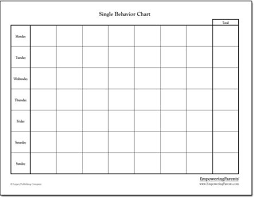 single behavior chart for kids practicing good behavior