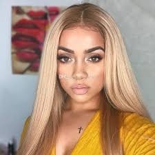 Honey blonde highlights throughout dark hair make for an fun, contrasted look that's especially here's how to get the honey blonde hair of your dreams. Brazilian Human Hair Honey Blonde 27 Lace Front Wigs Silky Straight Human Hair Wigs With Baby Hair Natural Hairline Mthingz